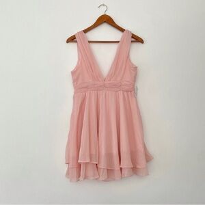 Love Tree dusty pink mini ruffle layered dress size M